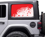 Detroit Red Wings NHL Rear Side Quarter Window Vinyl Decal Stickers Fits Jeep Wrangler