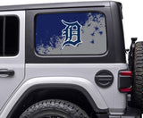 Detroit Tigers MLB Rear Side Quarter Window Vinyl Decal Stickers Fits Jeep Wrangler