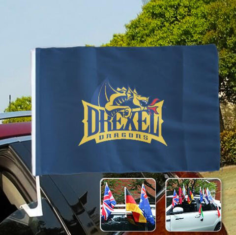 Drexel Dragons NCAAB Car Window Flag NCAAB Car Window Flag
