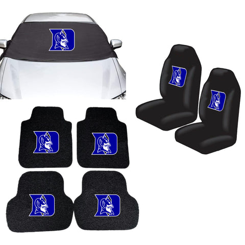 Duke Blue Devils NCAA Car Front Windshield Cover Seat Cover Floor Mats