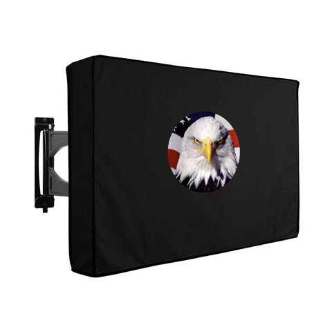 Eagle Head with Flag Background Military Outdoor TV Cover Heavy Duty
