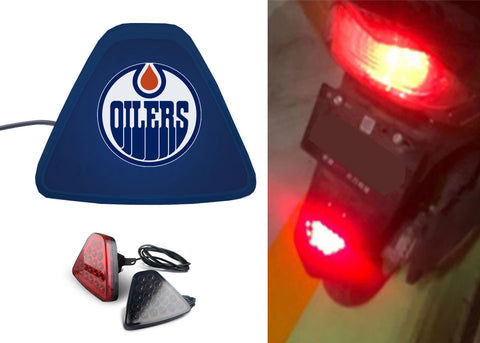 Edmonton Oilers NHL Car Motorcycle tail light LED brake flash Pilot rear
