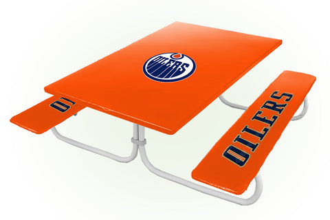 Edmonton Oilers NHL Picnic Table Bench Chair Set Outdoor Cover