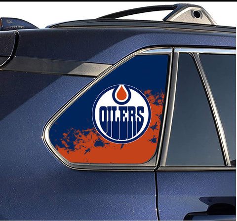 Edmonton Oilers NHL Rear Side Quarter Window Vinyl Decal Stickers Fits Toyota Rav4