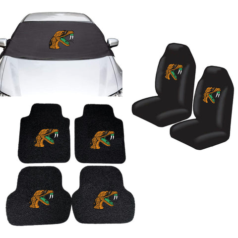 Florida A&M Rattlers NCAA Car Front Windshield Cover Seat Cover Floor Mats