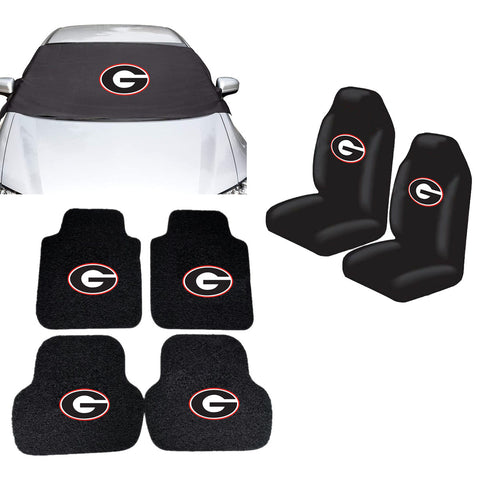 Georgia Bulldogs NCAA Car Front Windshield Cover Seat Cover Floor Mats