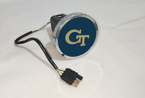 Georgia Tech Yellow Jackets NCAA Hitch Cover LED Brake Light for Trailer