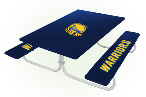 Golden State Warriors NBA Picnic Table Bench Chair Set Outdoor Cover