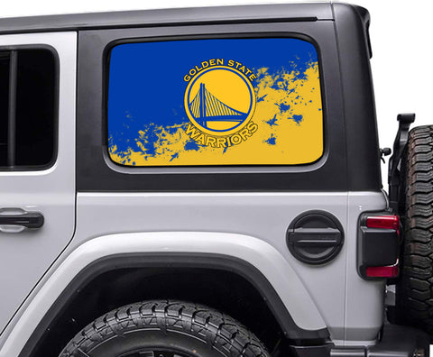 Golden State Warriors NBA Rear Side Quarter Window Vinyl Decal Stickers Fits Jeep Wrangler