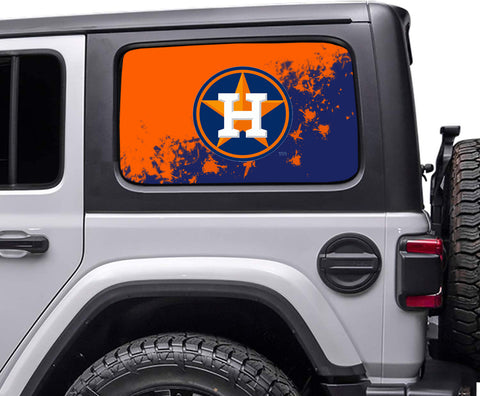 Houston Astros MLB Rear Side Quarter Window Vinyl Decal Stickers Fits Jeep Wrangler