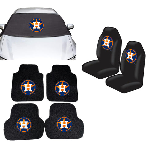 Houston Astros MLB Car Front Windshield Cover Seat Cover Floor Mats