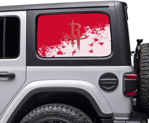 Houston Rockets NBA Rear Side Quarter Window Vinyl Decal Stickers Fits Jeep Wrangler