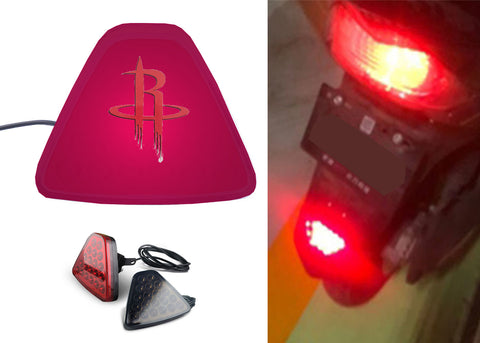 Houston Rockets NBA Car Motorcycle tail light LED brake flash Pilot rear