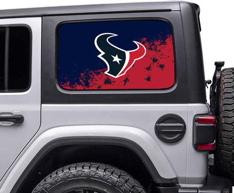 Houston Texans NFL Rear Side Quarter Window Vinyl Decal Stickers Fits Jeep Wrangler