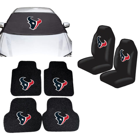Houston Texans NFL Car Front Windshield Cover Seat Cover Floor Mats