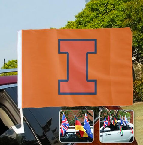 Illinois Fighting Illini NCAAB Car Window Flag