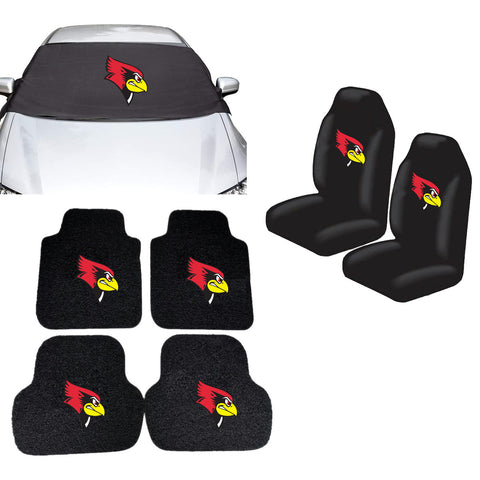 Illinois State Redbirds NCAA Car Front Windshield Cover Seat Cover Floor Mats