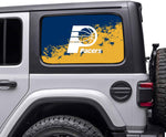 Indiana Pacers NBA Rear Side Quarter Window Vinyl Decal Stickers Fits Jeep Wrangler