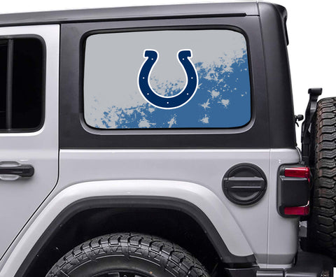 Indianapolis Colts NFL Rear Side Quarter Window Vinyl Decal Stickers Fits Jeep Wrangler