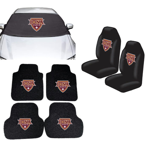 Iona Gaels NCAA Car Front Windshield Cover Seat Cover Floor Mats