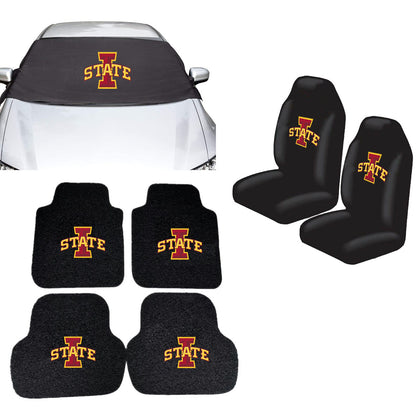 Iowa State Cyclones NCAA Car Front Windshield Cover Seat Cover Floor Mats