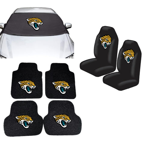 Jacksonville Jaguars NFL Car Front Windshield Cover Seat Cover Floor Mats