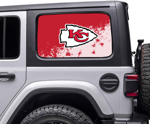 Kansas City Chiefs NFL Rear Side Quarter Window Vinyl Decal Stickers Fits Jeep Wrangler
