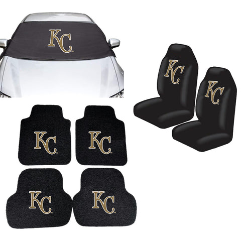 Kansas City Royals MLB Car Front Windshield Cover Seat Cover Floor Mats