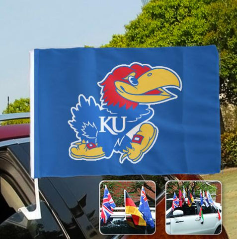 Kansas Jayhawks NCAAB Car Window Flag