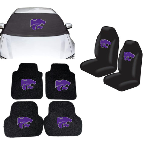 Kansas State Wildcats NCAA Car Front Windshield Cover Seat Cover Floor Mats