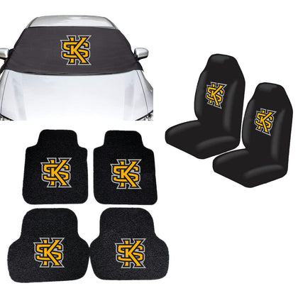 Kennesaw State Owls NCAA Car Front Windshield Cover Seat Cover Floor Mats
