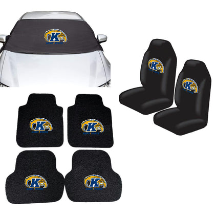 Kent State Golden Flashes NCAA Car Front Windshield Cover Seat Cover Floor Mats