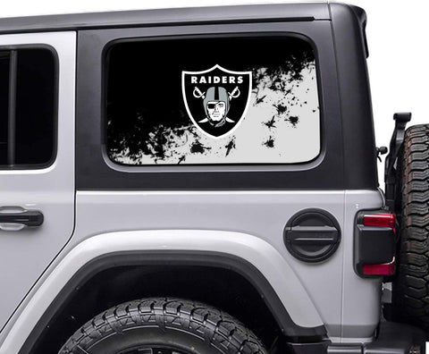 Las Vegas Raiders NFL Rear Side Quarter Window Vinyl Decal Stickers Fits Jeep Wrangler