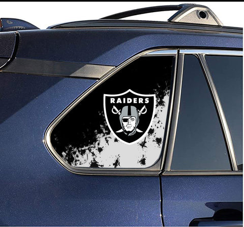 Las Vegas Raiders NFL Rear Side Quarter Window Vinyl Decal Stickers Fits Toyota Rav4