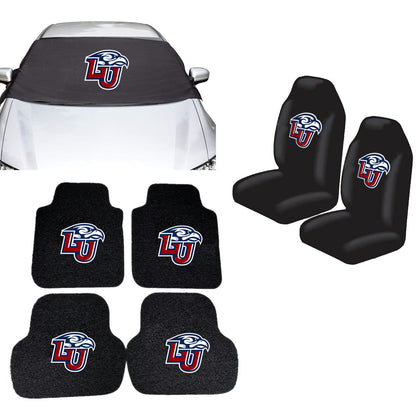 Liberty Flames NCAA Car Front Windshield Cover Seat Cover Floor Mats