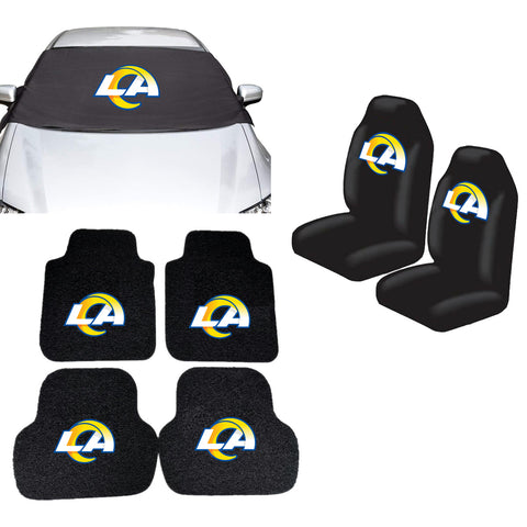 Los Angeles Rams NFL Car Front Windshield Cover Seat Cover Floor Mats