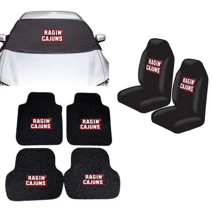 Louisiana Ragin' Cajuns NCAA Car Front Windshield Cover Seat Cover Floor Mats