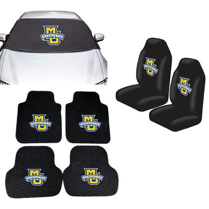 Marquette Golden Eagles NCAA Car Front Windshield Cover Seat Cover Floor Mats