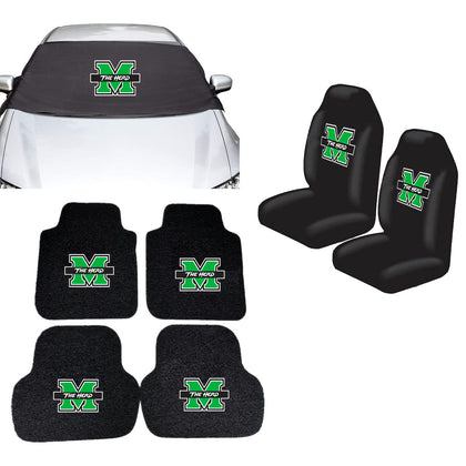 Marshall Thundering Herd NCAA Car Front Windshield Cover Seat Cover Floor Mats