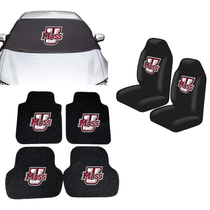 Massachusetts Minutemen NCAA Car Front Windshield Cover Seat Cover Floor Mats