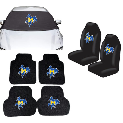 McNeese State Cowboys NCAA Car Front Windshield Cover Seat Cover Floor Mats