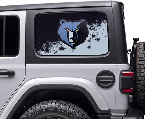 Memphis Grizzlies NBA Rear Side Quarter Window Vinyl Decal Stickers Fits Jeep Wrangler