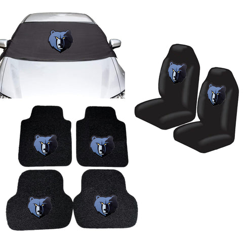 Memphis Grizzlies NBA Car Front Windshield Cover Seat Cover Floor Mats