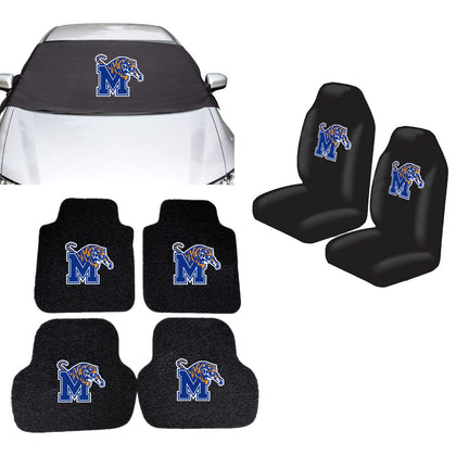 Memphis Tigers NCAA Car Front Windshield Cover Seat Cover Floor Mats