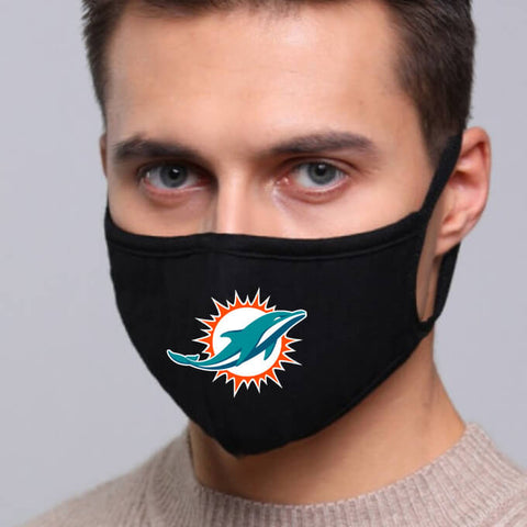 Miami Dolphins NFL Face Mask Cotton Guard Sheild 2pcs