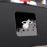 Miami Heat NBA Rear Back Middle Window Vinyl Decal Stickers Fits Dodge Ram GMC Chevy Tacoma Ford