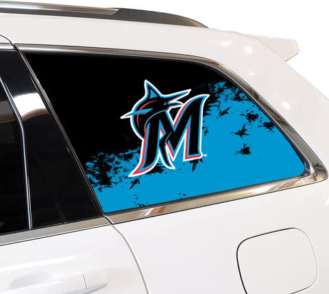 Miami Marlins MLB Rear Side Quarter Window Vinyl Decal Stickers Fits Jeep Grand
