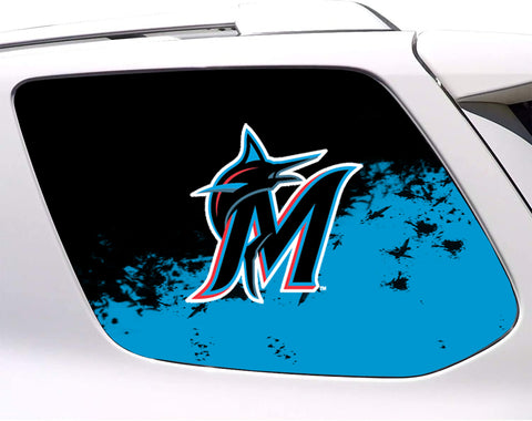 Miami Marlins MLB Rear Side Quarter Window Vinyl Decal Stickers Fits Toyota 4Runner
