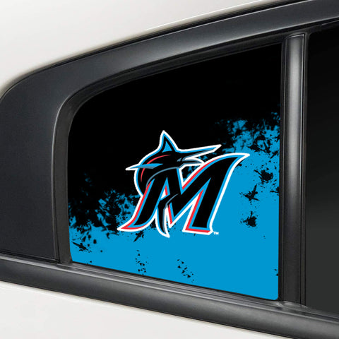 Miami Marlins MLB Rear Side Quarter Window Vinyl Decal Stickers Fits Dodge Charger