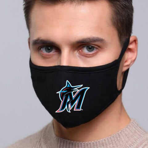 Miami Marlins MLB Face Mask Cotton Guard Sheild 2pcs